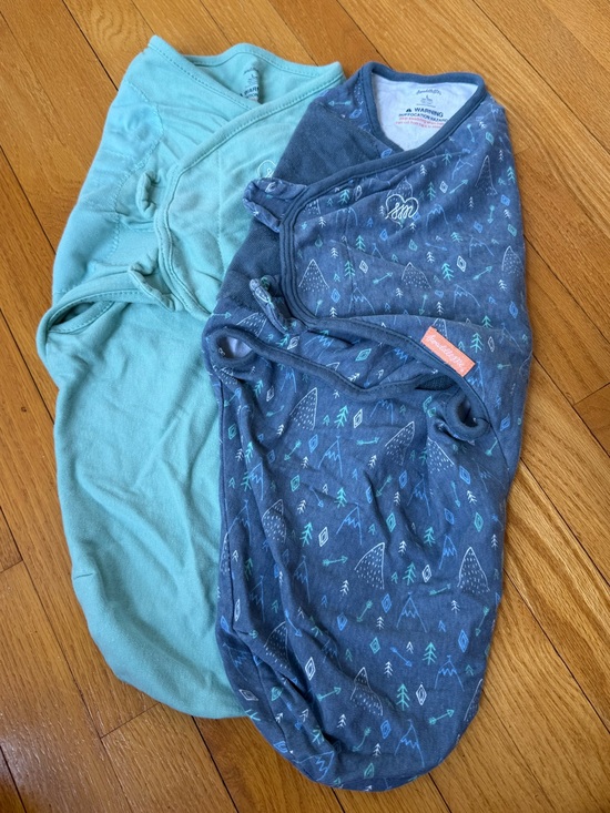 SwaddleMe Other - SwaddleMe Newborn Sleep Sacks in Teal & Navy Pattern - set of 2, size large